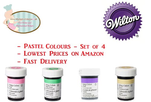 Wilton Pastel Food Colouring Gel Paste. Cake & Cupcake Decorating. Set of 4 Colours