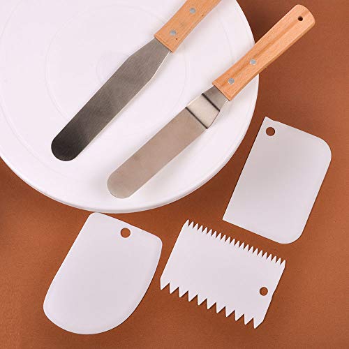 Cake Decorating Supplies Kit Adjustable Cake Leveler Cutter Slicer with Cake Rotating Turntable, Icing spatula and Icing Smoother for Beginners by PROKITCHEN