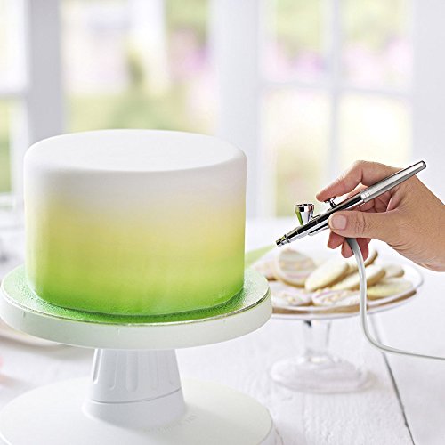 Airbrush Cake Decorating Kit - Watson and Webb Little Airbrush Including 13 Colors, Stencil, 1 x Airbrush Cleaning Solution and Pot, Cleaning Brushes and Case
