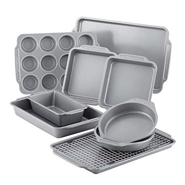 Elbee Home 8 Piece Baking Pan Set, Patented Space Saving Self Storage , Nonstick Carbon Steel Bakeware Set