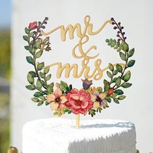 floral wedding cake topper